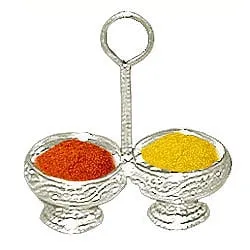 Sending Silver Haldi and Kumkum Stand